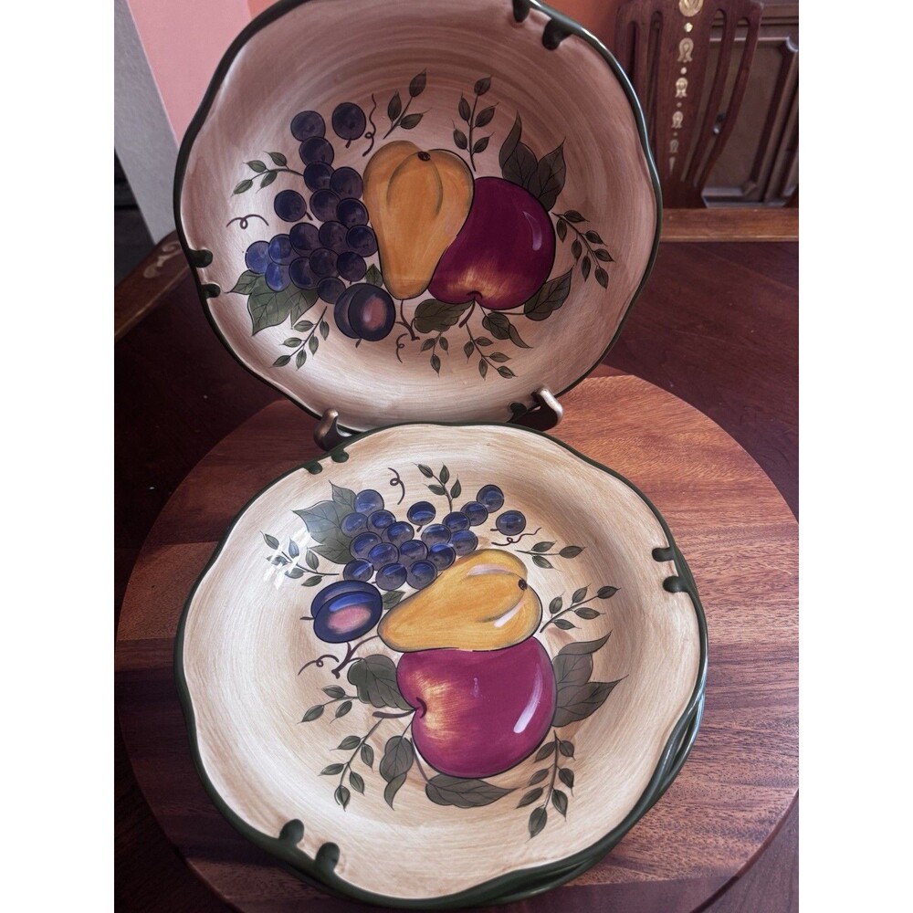 Granada Dinner Plate(s) 11" Home Trends Apple Fruit Ceramic. A Set Of 4